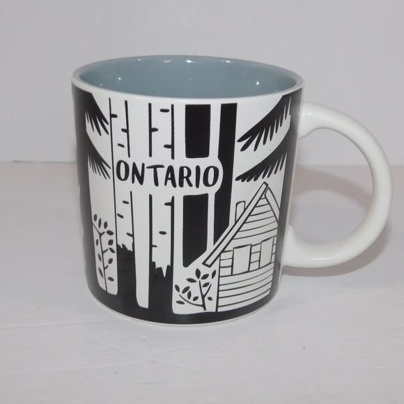 INDIGO Provinces of Canada ONTARIO Scene Coffee Mug Gray Inside - Picture 1 of 6